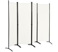 COSTWAY Paravent sur Pied 4 Panneaux Pliable 220x173 CM, Cloison de Séparation Protéger Privée , Blanc