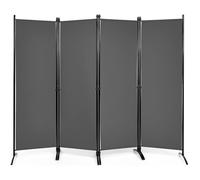 COSTWAY Paravent sur Pied 4 Panneaux Pliable 220x173 CM, Cloison de Séparation Protéger Privée,Gris