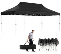 COSTWAY Pavillon 3x6m avec sac de transport, tente de réception pliante réglable en hauteur, hydrofuge, protection UV 50+
