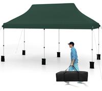 COSTWAY Pavillon 3x6m, tente de réception pliante hydrofuge, stable, protection UV 50+, réglable en hauteur, pavillon de jardin avec sac de transport vert