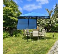 COSTWAY Pavillon de jardin Tente de réception pliante avec sac, pavillon métallique pour camping, fête, barbecue 181x181x210cm (bleu)