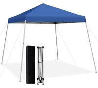 COSTWAY Pavillon pliable 3x3m, Pavillon de jardin Pop Up réglable en hauteur sur 3 niveaux avec sac de transport, Pavillon étanche, résistant à l'hiver, protection UV 50+ Bleu