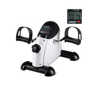 COSTWAY Pedalier d'Appartement sous Bureau, Mini Vélo d'Appartement avec Écran LCD pour Exercices de Pédalage, Pédales Statiques Exercice pour Seniors Équipement de Fitness Intérieur (Blanc)