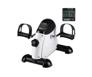 COSTWAY Pedalier d'Appartement sous Bureau, Mini Vélo d'Appartement avec Écran LCD pour Exercices de Pédalage, Pédales Statiques Exercice pour Seniors Équipement de Fitness Intérieur (Blanc)