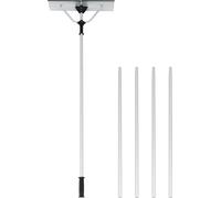 COSTWAY Pelle à neige toit avec lèvre en caoutchouc, lame à neige pliable & tige télescopique, raclette de toit, pelle à neige alu pour installation solaire