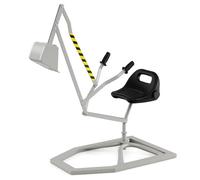 COSTWAY Pelle à Sable Excavateur Enfant avec Siège Rotatif & Bras Flexible, Pelleteuse Excavatrice Manuelle avec Cadre Métal (Base Hexagonale,Gris)