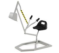COSTWAY Pelle à siège pivotant à 360°, 112x40x64cm Pelle géante en métal avec pelle&commandes bimanuelles, Pelle à siège pour bac à sable Pelle à sable pour enfants 3+Gris