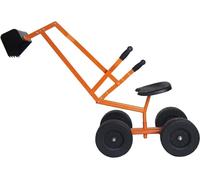 COSTWAY Pelleteuse assise, Pelleteuse pour enfants à monter en métal, Pelleteuse à sable pivotant à 360° avec pelle pour enfants à partir de 3 ans (Orange)