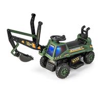 COSTWAY Pelleteuse pour Enfants avec Pelle Rotative et Réglable, Lumières LED, Musique et Klaxon, Espace de Rangement Caché, Vert
