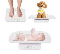 COSTWAY Pèse-bébé Numérique pour Mesure du Poids et de la Taille, Balance Électronique Précise à 5 g avec 5 Unités et Écran LED pour Bébés, pour Bébés Animaux Adultes, Charge 150KG