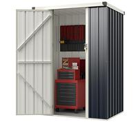 COSTWAY Petit Abri de Jardin Métal Galvanisé 1 ㎡, Cabane Jardin Exterieur 1,6 m³, Porte avec Loquet, Montage Facile par Structure Encliquetée, Abri Rangement Exterieur pour Vélo, Poubelle, Outil