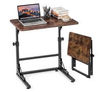 COSTWAY Petit Bureau Informatique Pliable 60 x 39 cm, Table Ordinateur Réglable en Hauteur 51-66 cm, Cadre en Métal, Bureau Pliable Petit Espace pour Salon, Chambre