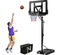 COSTWAY Pied de basket-ball 245-305 cm réglable en hauteur Panier de basket-ball avec 2 roues