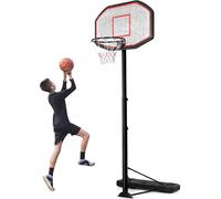 COSTWAY Pied de basket-ball Panier de basket-ball avec support Installation de basket-ball Panier réglable en hauteur de 202 à 305cm