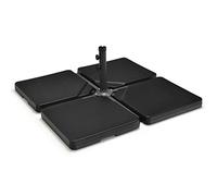 COSTWAY Pied de Parasol Déporté 4 Plaques, Support Parasol en HDPE à Remplir 100 kg Eau & Sable/78 kg Sable/52 L Eau, Poignée, Protection UV, Base pour Jardin Piscine Terrasse, 100 x 100 x 7 cm