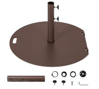 COSTWAY Pied de Parasol en Métal 23 kg, Base Rond de Parasol ɸ 41/50/51 mm, 2 Boutons de Serrage, 2 Roues, Poignée, pour Jardin Terrasse Piscine, 70 x 65 x 37 cm