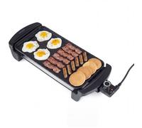 COSTWAY Plancha Électrique 1600W avec Bac de récupération, Thermostat, Température Réglable pour Voyage, Pique Nique, Camping