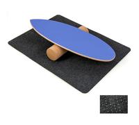COSTWAY Planche d’Équilibre en Bois avec Rouleau et Tapis Antidérapant Charge 227 KG, Balance Board pour Entraînement de Skateboard Hockey Snowboard Surf (Bleu Marine)