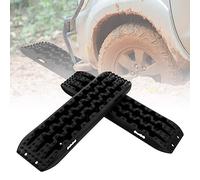 COSTWAY Planche de Récupération Tout-Terrain 2 Pièces, Tapis de Traction en Nylon Charge 10 T, Récupération de Véhicules dans Neige Boue et Sable (Noir, 107 x 31 x 7 cm)