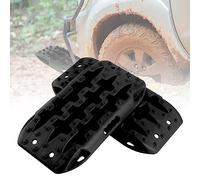 COSTWAY Planche de Récupération Tout-Terrain 2 Pièces, Tapis de Traction en Nylon Charge 10 T, Récupération de Véhicules dans Neige Boue et Sable (Noir, 58 x 31 x 6 cm)