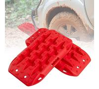 COSTWAY Planche de Récupération Tout-Terrain 2 Pièces, Tapis de Traction en Nylon Charge 10 T, Récupération de Véhicules dans Neige Boue et Sable (Rouge, 58 x 31 x 6 cm)