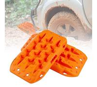 COSTWAY Planche de Récupération Tout-Terrain 2 Pièces, Tapis de Traction en Nylon Charge 10 T, Récupération de Véhicules dans Neige Boue et Sable (Orange, 58 x 31 x 6 cm)