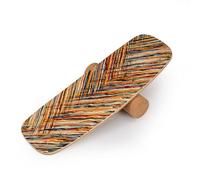 COSTWAY Planche d'Équilibre en Bois avec Rouleau en Liège Stabilisé, Balance Board d'Intérieur à Améliorer Force Centrale&Stabilité, Planche de Surf Avancée pour Yoga, Entraînement du Corps