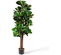 COSTWAY Plante Artificielle, Pot Feuilles de Figuier Vert de 1,5m, Pour la Décoration de la Maison, Bureau, Salle de Séjour etc.