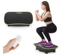 COSTWAY Plateforme Vibrante Perte de Poids, Plaque Vibrante Fitness avec 10 Intensités de Vitesse Télécommande Écran LED, Appareil d'Entraînement Connexion sans Fil (Noir)
