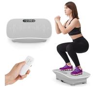 COSTWAY Plateforme Vibrante Perte de Poids, Plaque Vibrante Fitness avec 10 Intensités de Vitesse Télécommande Écran LED, Appareil d'Entraînement Connexion sans Fil (Gris)