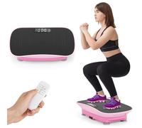COSTWAY Plateforme Vibrante Perte de Poids, Plaque Vibrante Fitness avec 10 Intensités de Vitesse Télécommande Écran LED, Appareil d'Entraînement Connexion sans Fil (Rose + Noir)