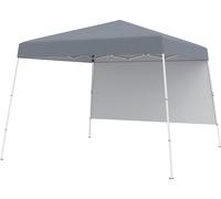 COSTWAY Pop up Pavillon 3x3m, Pavillon pliable avec 1 paroi latérale, sac à dos portable & 4 ancrages de terre, Tente de jardin étanche à l'eau protection solaire Tente de fête Grise