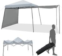 COSTWAY Pop Up Pavillon avec parois latérales & stores, pavillon pliable avec sac à roulettes, protection UV 50+, tente de jardin pliable, tente de réception étanche à l'eau stable résistant à l'hiver