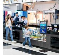 COSTWAY Porte Affiche sur Pied A3, Présentoir sur Pied Rotation 360 Degrés, Hauteur Réglable 78,5-123 cm, Cadre en Alliage d'Alu, Tube en Acier INOX, Support Affichage A3 (Noir x 2, A3)