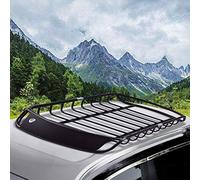 COSTWAY Porte-Bagage de Voiture en Métal Charge 110 kg, Galerie de Toit Support de Garde-Corps pour Voiture 120 X 98 X 16,5 CM, pour Camping Barbecue Voyage, Noir