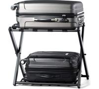 COSTWAY Porte-bagages pliable, Porte-bagages noir, Porte-bagages métallique, pour chambre à coucher, chambre d'amis, hôtel, noir 1 Porte-bagages