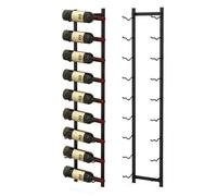COSTWAY Porte Bouteille Mural Métallique 109 cm, Casier/Étagère à Vin pour 9 Bouteilles pour Cuisine, Salle à manger, Cave et Bar