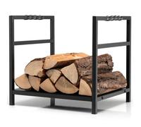 COSTWAY Porte-Bûches pour Bois de Cheminée avec Poignée Unique et Pieds Surélevés 40 x 34 x 36 cm Cadre en Acier