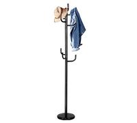 COSTWAY Porte Manteaux en Métal, Portant à Vêtement sur Pied avec 8 Crochets et Base Ronde, Hauteur 175cm, Porte-Manteau pour Chambre, Dortoir, Appartement, Noir