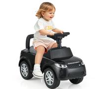 COSTWAY Porteur Enfant avec Volant & Klaxon & Son de Moteur, Voiture à Pousser Enfant avec Coffre sous Siège, Dispositif Anti-retournement, Charge 25kg pour Garçons et Filles de 12-36 Mois (Noir)