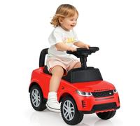 COSTWAY Porteur Enfant avec Volant & Klaxon & Son de Moteur, Voiture à Pousser Enfant avec Coffre sous Siège, Dispositif Anti-retournement, Charge 25kg pour Garçons et Filles de 12-36 Mois (Rouge)