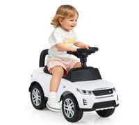 COSTWAY Porteur Enfant avec Volant & Klaxon & Son de Moteur, Voiture à Pousser Enfant avec Coffre sous Siège, Dispositif Anti-retournement, Charge 25kg pour Garçons et Filles de 12-36 Mois (Blanc)