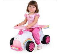 COSTWAY Porteur Enfant en Frome Licorne avec Volant & Musique, Voiture à Pousser Bébé avec Coffre à Jouets Caché & roulettes Universelles, Charge 15 kg pour Garçons Filles de 19-36 Mois (Rose+Blanc)