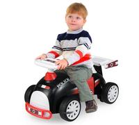 COSTWAY Porteur Enfant en Frome Police avec Volant & Musique, Voiture à Pousser Bébé avec Coffre à Jouets Caché & roulettes Universelles, Charge 15 kg pour Garçons Filles de 19-36 Mois (Noir+Rouge)