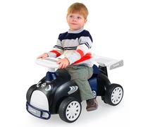 COSTWAY Porteur Enfant en Frome Requin avec Volant & Musique, Voiture à Pousser Bébé avec Coffre à Jouets Caché & roulettes Universelles, Charge 15 kg pour Garçons Filles de 19-36 Mois (Noir+Bleu)
