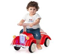COSTWAY Porteur Enfant Rétro avec Volant & Klaxon & Phares LED, Voiture à Pousser Enfant avec Coffre à Jouets & Siège Incurvé, Charge 15 kg pour Garçons Filles de 19-36 Mois (Rouge)