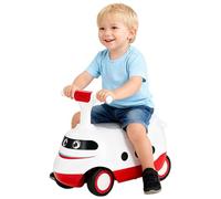 COSTWAY Porteur Enfant sur Thème du Train avec Rugissement de Train (Blanc) | Coffre à Jouets & Roues Résistantes, Charge 15 kg, Voiture à Pousser pour Garçons Filles de 19-36 Mois