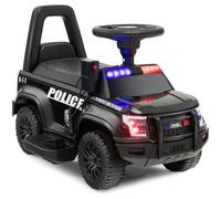 COSTWAY Porteur pour Enfants avec Mégaphone & Autocollant de Police, Musique, Rangement sous le Siège, Jouet Educatif Baby Walker