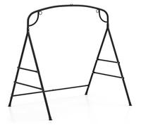 COSTWAY Portique de Balançoire en Métal-en Forme de ‘A’-Barres Latérales Doubles-Conception à 2 Anneaux-300 kg-Jardin,Arrière-cour