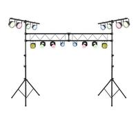 COSTWAY Portique DJ pour 32 Jeux de Lumière à 3m Hauteur Réglable 180-350 cm 100KG 2 Trépied Portable avec 2 Poteaux Rétractables